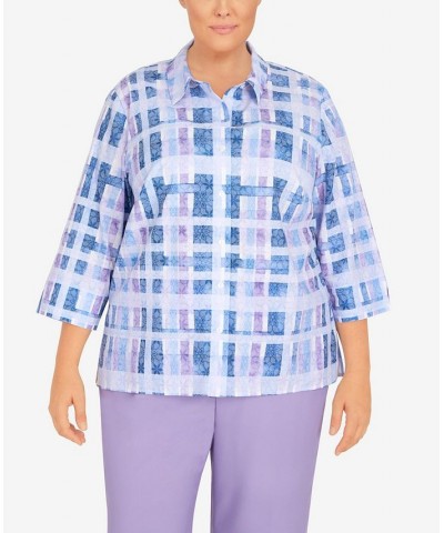 Plus Size Picture Perfect Plaid Woven Shirt Orchid, Multi $33.81 Tops