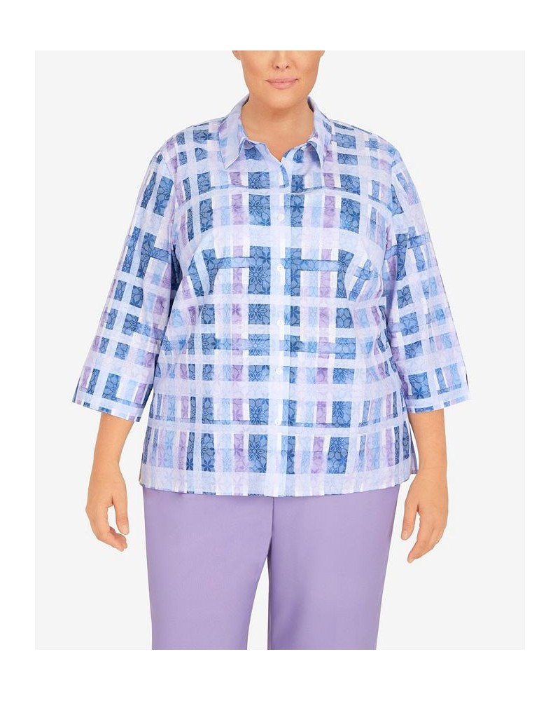 Plus Size Picture Perfect Plaid Woven Shirt Orchid, Multi $33.81 Tops