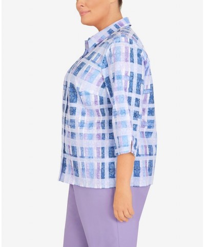 Plus Size Picture Perfect Plaid Woven Shirt Orchid, Multi $33.81 Tops