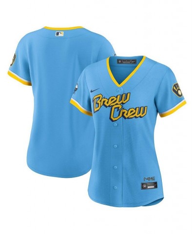 Women's Powder Blue Milwaukee Brewers 2022 City Connect Replica Team Jersey Powder Blue $75.00 Jersey