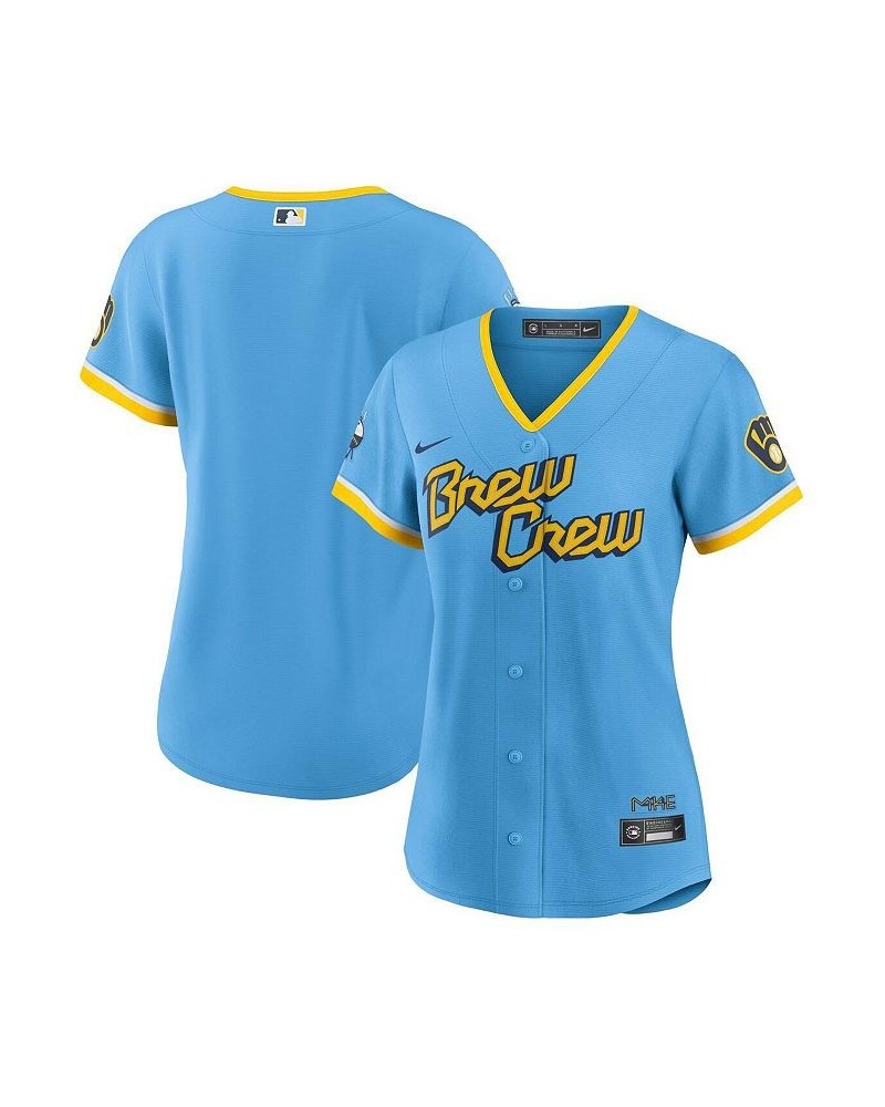 Women's Powder Blue Milwaukee Brewers 2022 City Connect Replica Team Jersey Powder Blue $75.00 Jersey