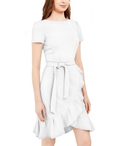 Ruffled Tulip-Hem Crepe Dress Tan/Beige $48.99 Dresses