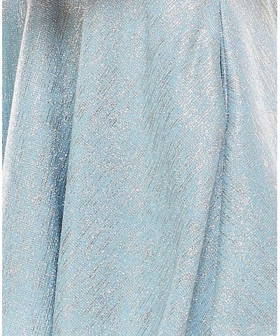 Juniors' Sweetheart-Neck Shimmer Dress Blue $16.89 Dresses