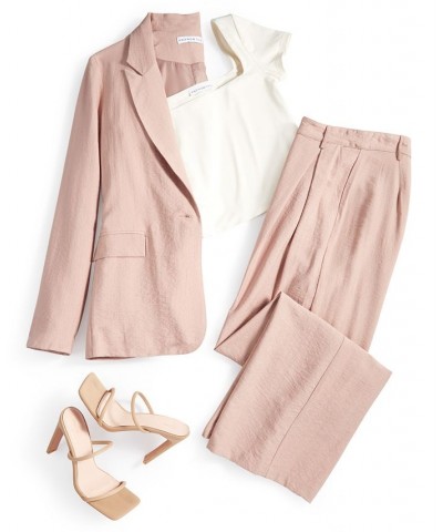 Oversized Blazer Squareneck Tee Wide Leg Trouser Almond $22.25 Pants