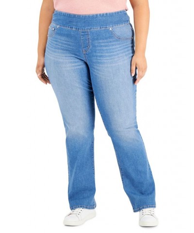 Plus Size Mid-Rise Pull On Boot-Cut Jeans Danika $20.29 Jeans