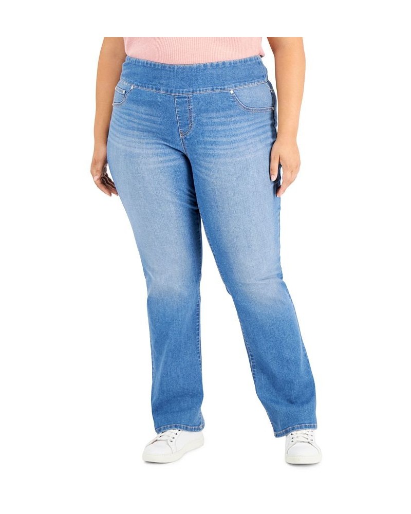 Plus Size Mid-Rise Pull On Boot-Cut Jeans Danika $20.29 Jeans