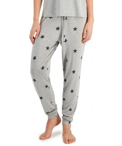 Printed Jogger Pajama Pants Gray $12.86 Sleepwear