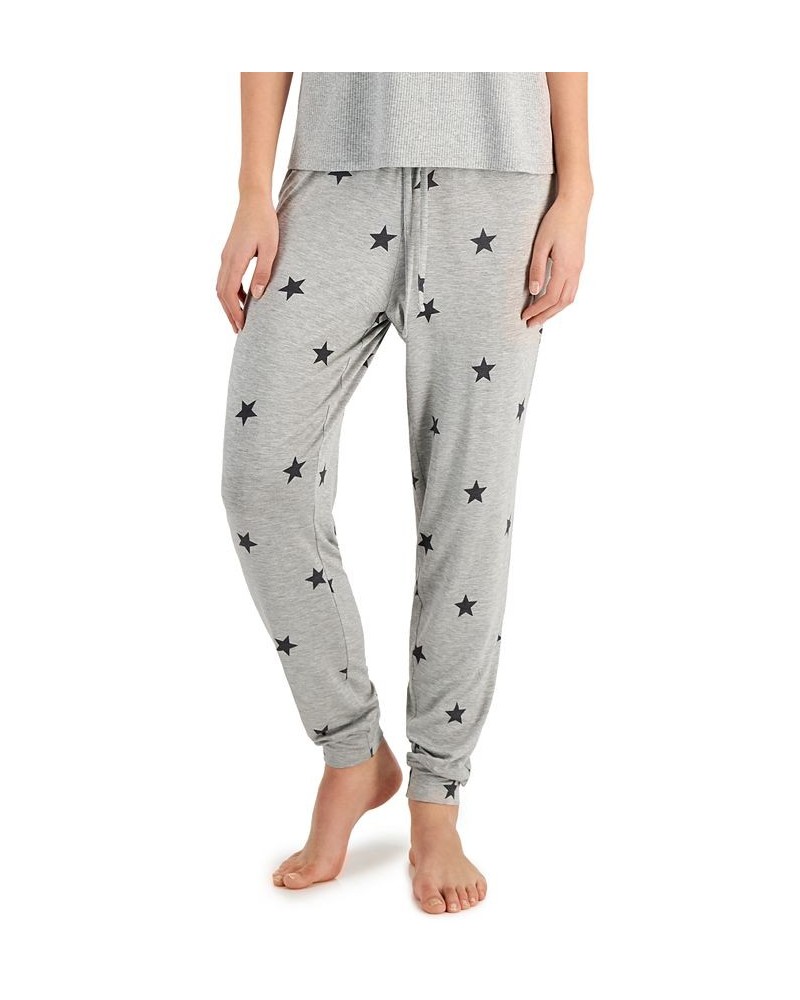 Printed Jogger Pajama Pants Gray $12.86 Sleepwear