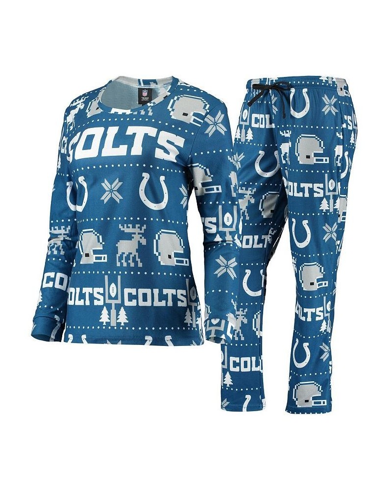 Women's Royal Indianapolis Colts Ugly Pajamas Set Royal $35.69 Pajama