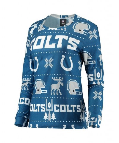 Women's Royal Indianapolis Colts Ugly Pajamas Set Royal $35.69 Pajama