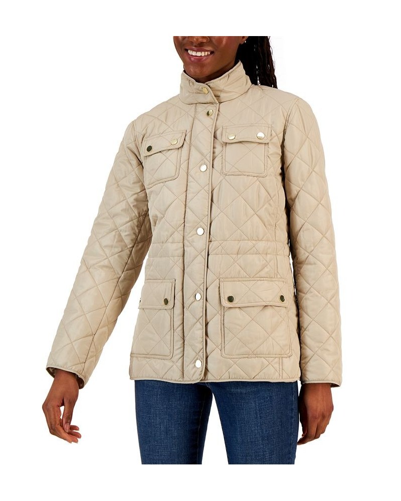 Women's Quilted 4-Pocket Collared Jacket Sedona Dust $29.49 Jackets