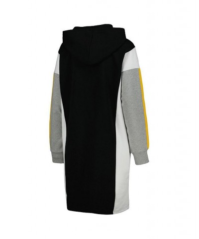 Women's Black Pittsburgh Steelers Bootleg Long Sleeve Hoodie T-shirt Dress Black $43.19 Dresses