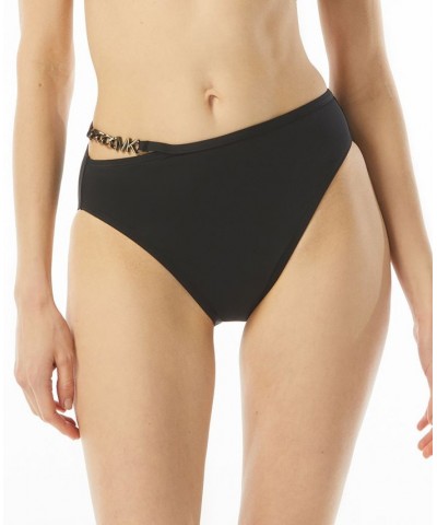 Women's Chain-Waist Bikini Bottoms Black $35.28 Swimsuits