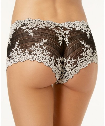 Embrace Lace Embroidered Boyshort Underwear Lingerie Tan/Beige $19.74 Panty