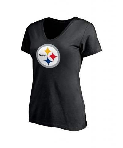 Women's Branded Najee Harris Black Pittsburgh Steelers Player Icon Name and Number V-Neck T-shirt Black $24.29 Tops