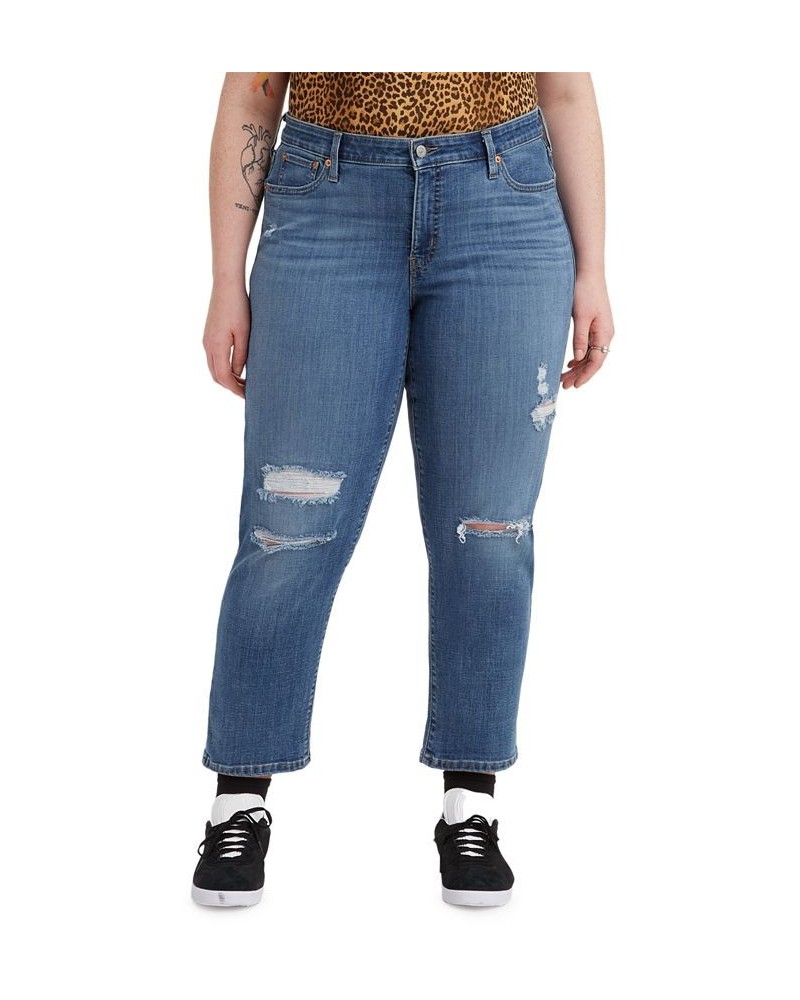 Trendy Plus Size Boyfriend Jeans Lapis Holiday $32.20 Jeans