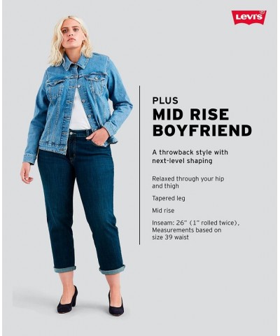 Trendy Plus Size Boyfriend Jeans Lapis Holiday $32.20 Jeans