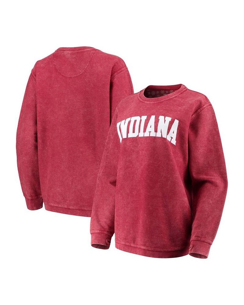 Women's Crimson Indiana Hoosiers Comfy Cord Vintage-Like Wash Basic Arch Pullover Sweatshirt Crimson $33.60 Sweatshirts