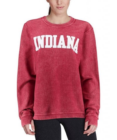 Women's Crimson Indiana Hoosiers Comfy Cord Vintage-Like Wash Basic Arch Pullover Sweatshirt Crimson $33.60 Sweatshirts