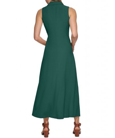 Women's V-Neck Sleeveless A-Line Maxi Dress Green $53.64 Dresses