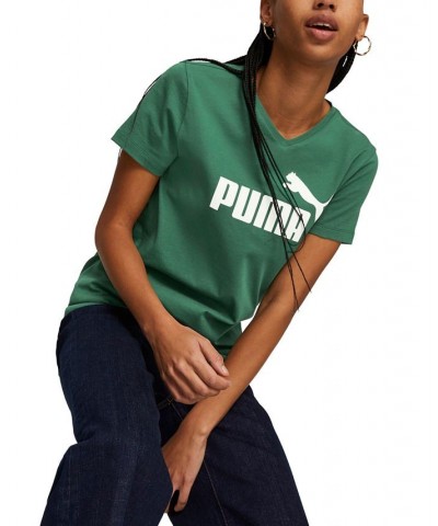 Women's Cotton V-Neck Short-Sleeve Logo T-Shirt Vine $13.23 Tops