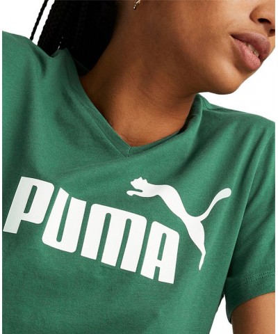 Women's Cotton V-Neck Short-Sleeve Logo T-Shirt Vine $13.23 Tops