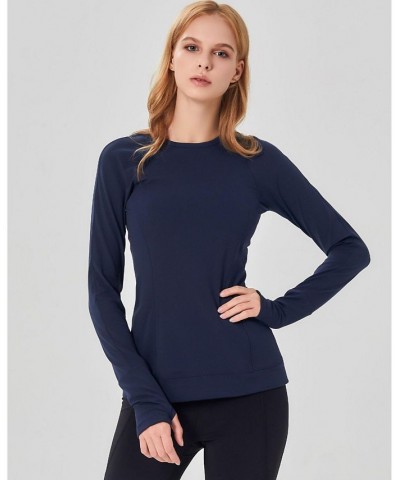 Morning Glory Coziplex Long Sleeve Top for Women Blue $36.96 Tops