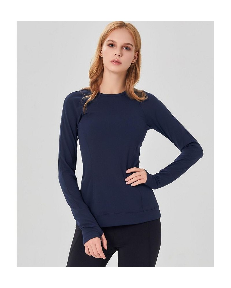 Morning Glory Coziplex Long Sleeve Top for Women Blue $36.96 Tops