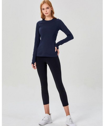 Morning Glory Coziplex Long Sleeve Top for Women Blue $36.96 Tops