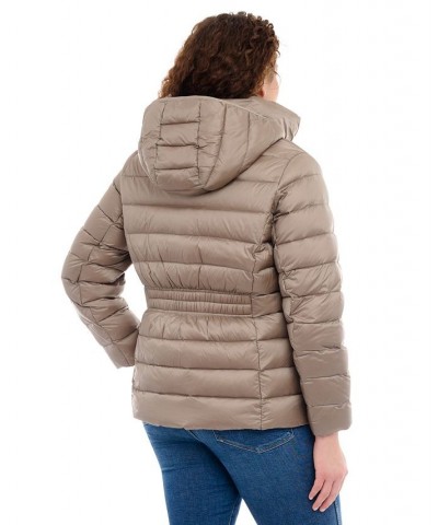 Women's Plus Size Hooded Packable Down Shine Puffer Coat Tan/Beige $86.00 Coats