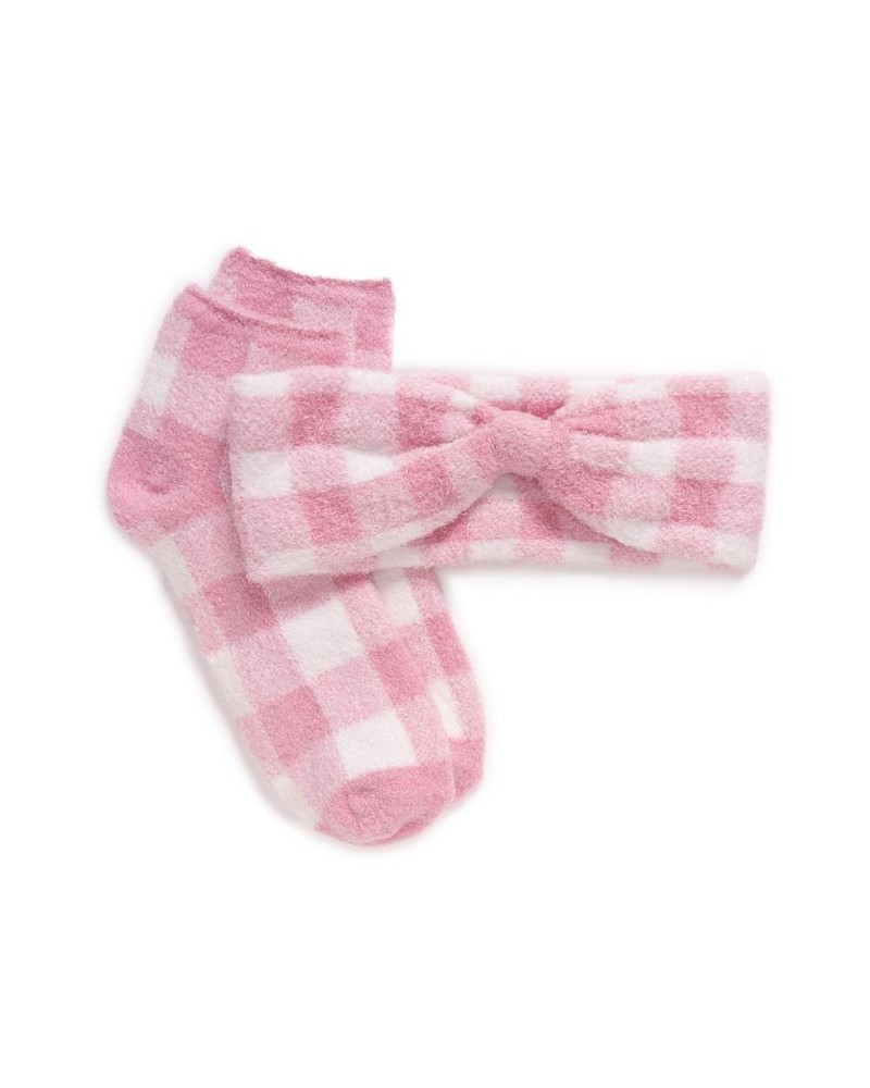 Women's Aloe Infused Socks and Headband Set 2 Piece Pink $17.34 Socks