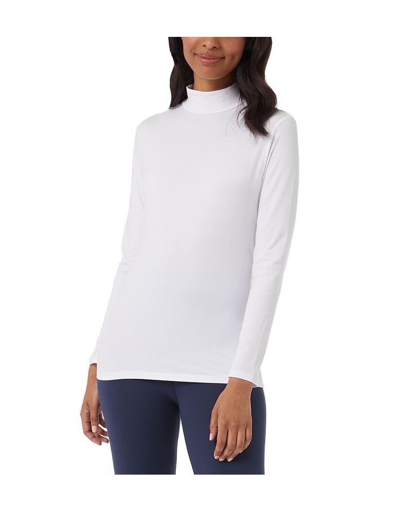 Women's Mock-Neck Long-Sleeve Top White $9.46 Tops