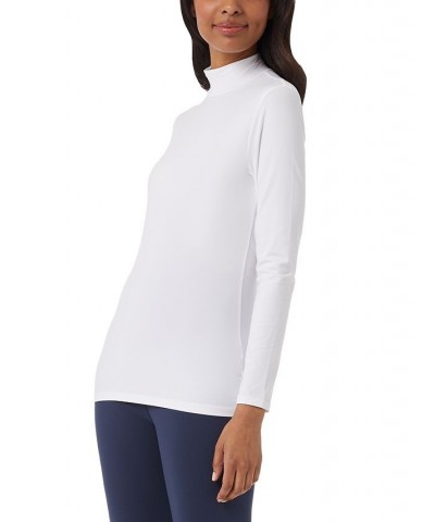 Women's Mock-Neck Long-Sleeve Top White $9.46 Tops