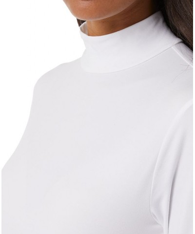 Women's Mock-Neck Long-Sleeve Top White $9.46 Tops