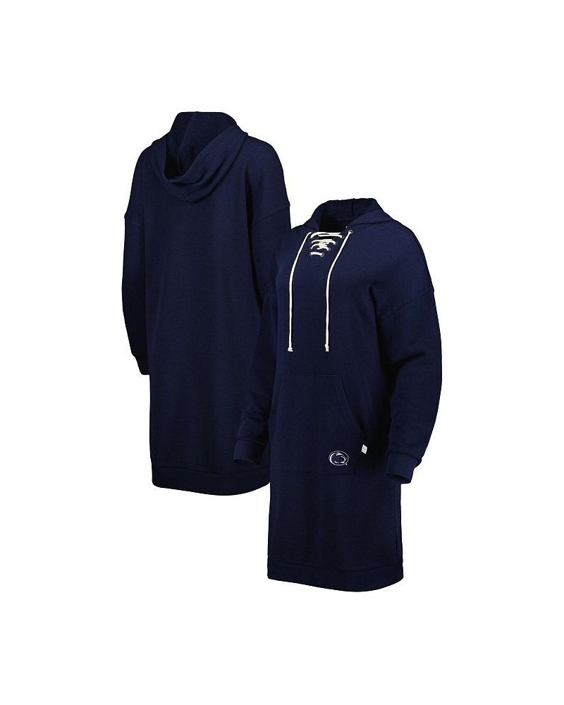 Women's Navy Penn State Nittany Lions Quick Pass Lace-Up V-Neck Hoodie Dress Navy $39.00 Dresses