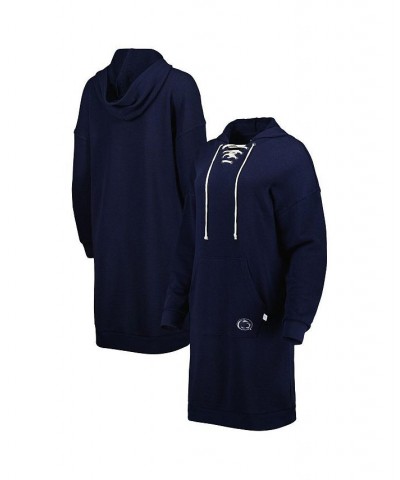 Women's Navy Penn State Nittany Lions Quick Pass Lace-Up V-Neck Hoodie Dress Navy $39.00 Dresses