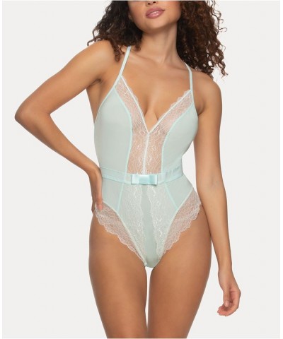 Women's Henny Lace Accent Lingerie Bodysuit Blue $21.84 Lingerie