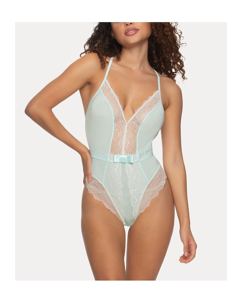 Women's Henny Lace Accent Lingerie Bodysuit Blue $21.84 Lingerie