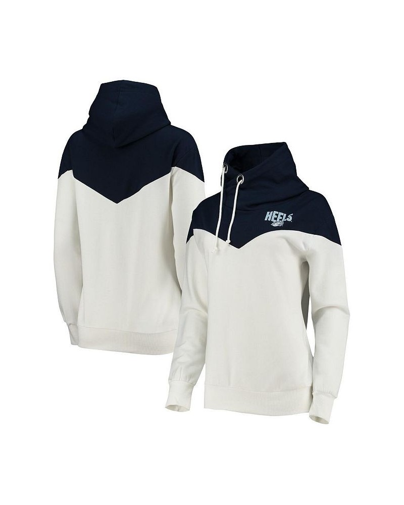 Women's North Carolina Tar Heels Old School Arrow Blocked Cowl Neck Tri-Blend Pullover Hoodie White, Navy $37.79 Sweatshirts