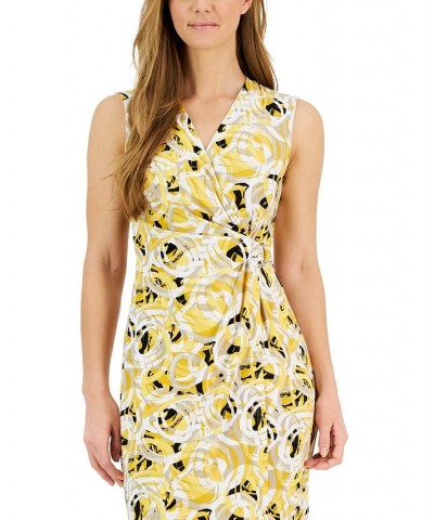 Women's Signature Floral-Print Sleeveless Wrap-Style Dress Butterscotch Multi $49.50 Dresses