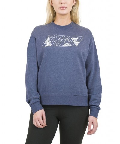 Women's Elements Graphic Crewneck Sweatshirt Navy Heather $17.67 Tops