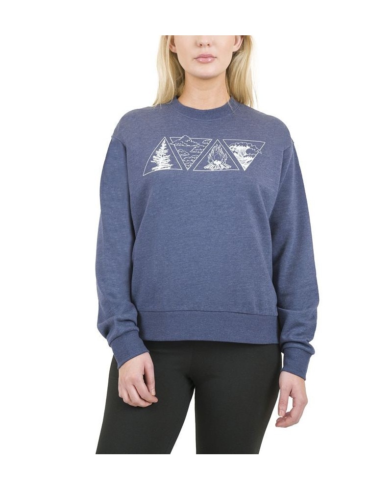 Women's Elements Graphic Crewneck Sweatshirt Navy Heather $17.67 Tops