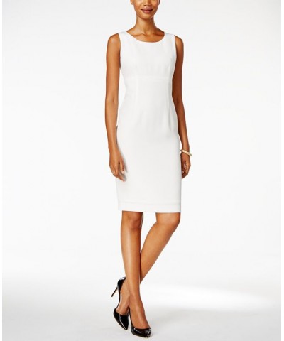 Women's Crew-Neck Sheath Dress Tan/Beige $48.06 Dresses