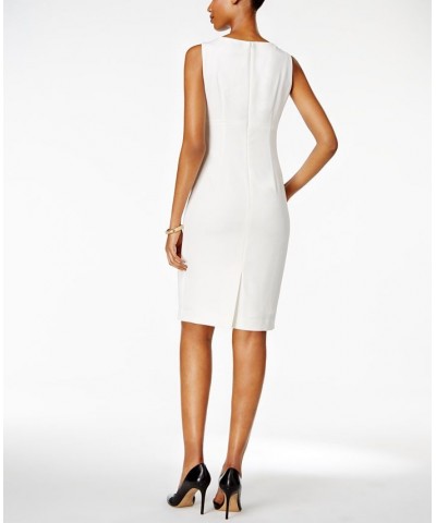 Women's Crew-Neck Sheath Dress Tan/Beige $48.06 Dresses