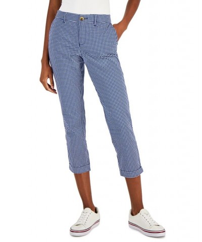 Women's Hampton Chino Gingham Pants Blue $24.47 Pants