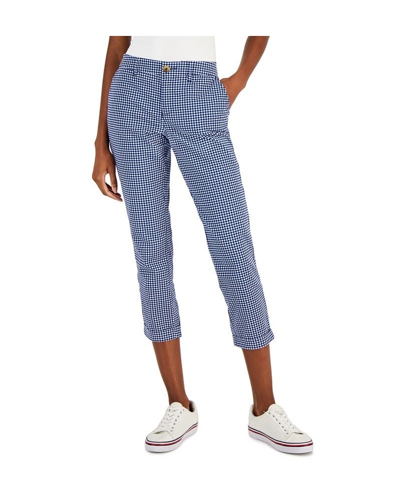 Women's Hampton Chino Gingham Pants Blue $24.47 Pants