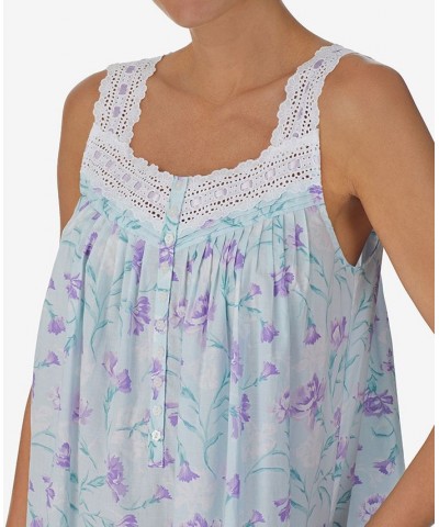 Woven Cotton Lawn Sleeveless Short S/L 36" Chemise Sage Floral $33.60 Sleepwear