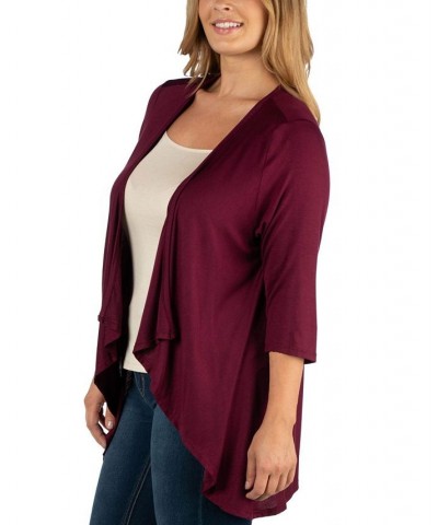 Elbow Length Sleeve Plus Size Open Cardigan Navy $34.30 Sweaters