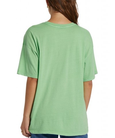 Juniors' Circle Time Oversized Cotton Graphic T-Shirt Absinthe Green $29.50 Tops