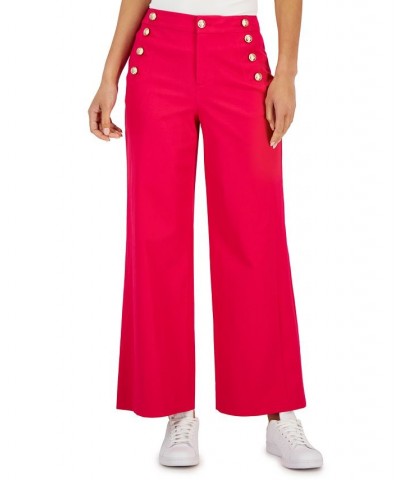 Petite Wide-Leg Sailor Pants Pink $26.87 Pants